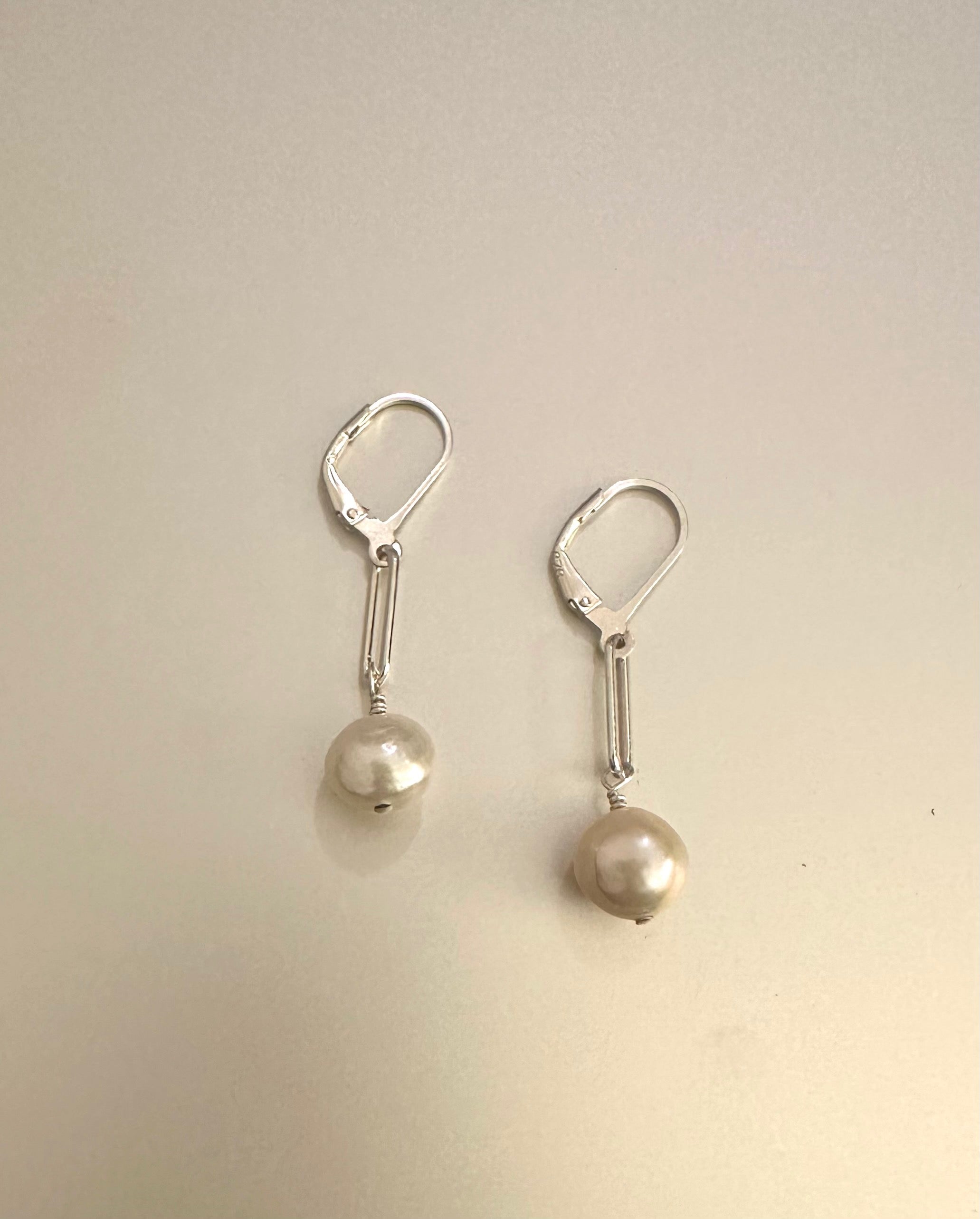 Geometric Pearl Earrings