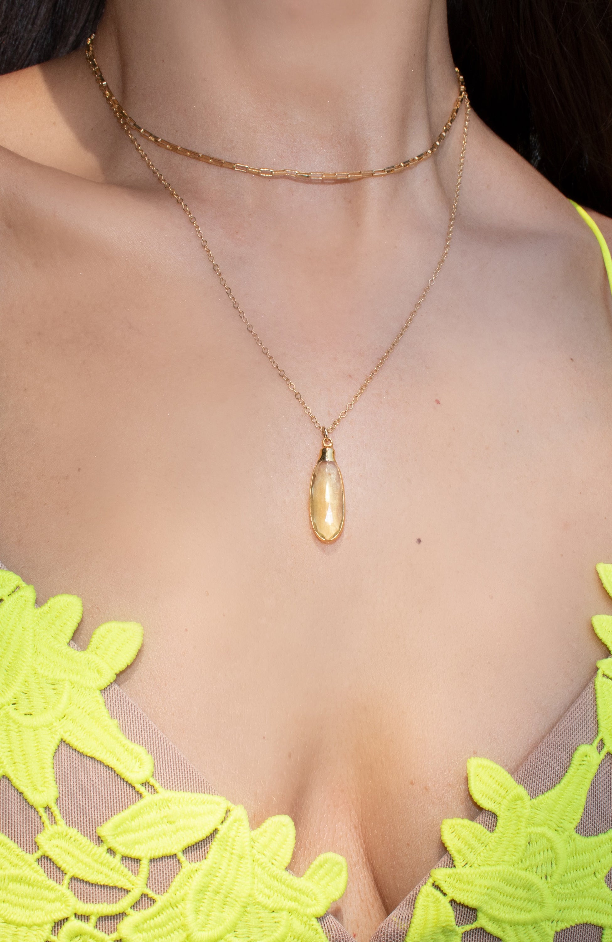 Mini Rectangular Chain Necklace